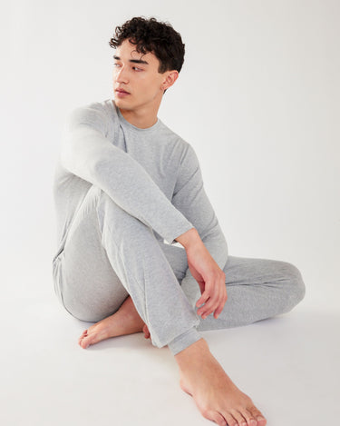 Men's Grey Modal Long Pyjama set